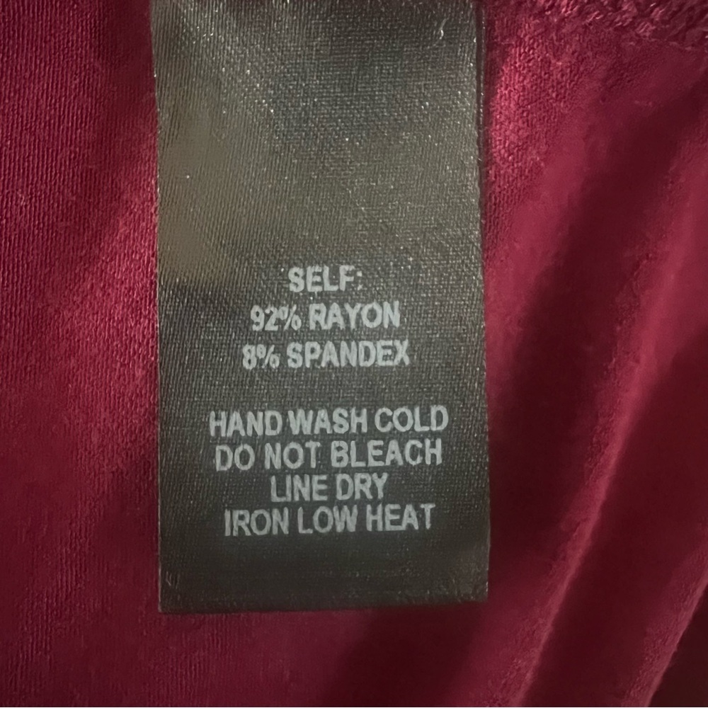 Elegant Burgundy A-Line Swing Dress 3/4” sleeve women’s size S pull on - Picture 5 of 5